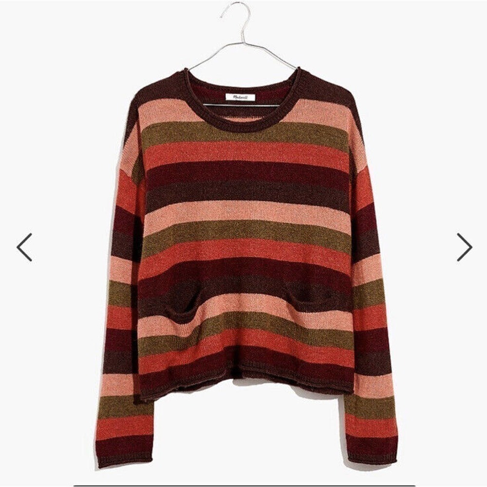 Madewell Chelsea Striped Pocket Pullover Sweater Alpaca Blend